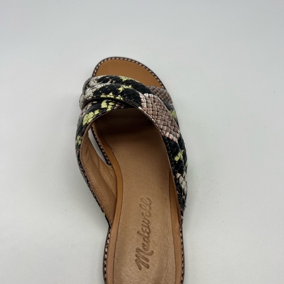 Madewell - The Skyler Colorful Snake Embossed Leather Slide On Sandal Size 6 - Picture 6 of 15
